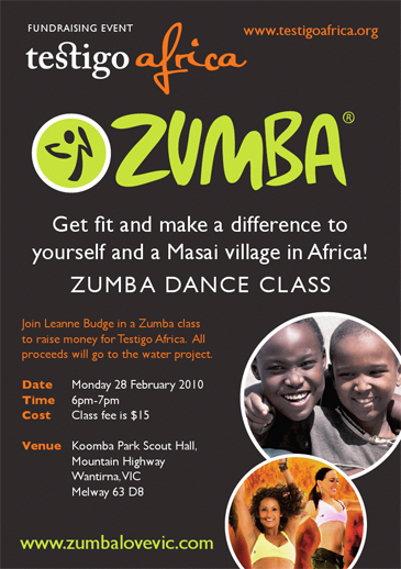 Flyer for Zumba Fundraising Event