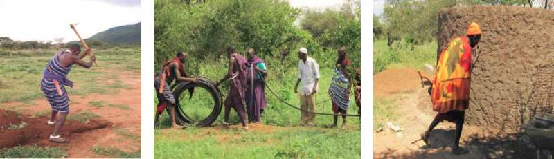 Picture of people working on the water project
